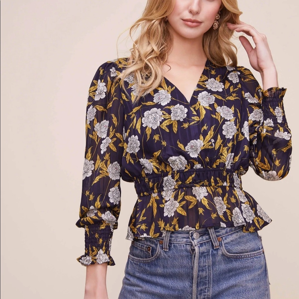 Small ASTR Floral Peplum Top